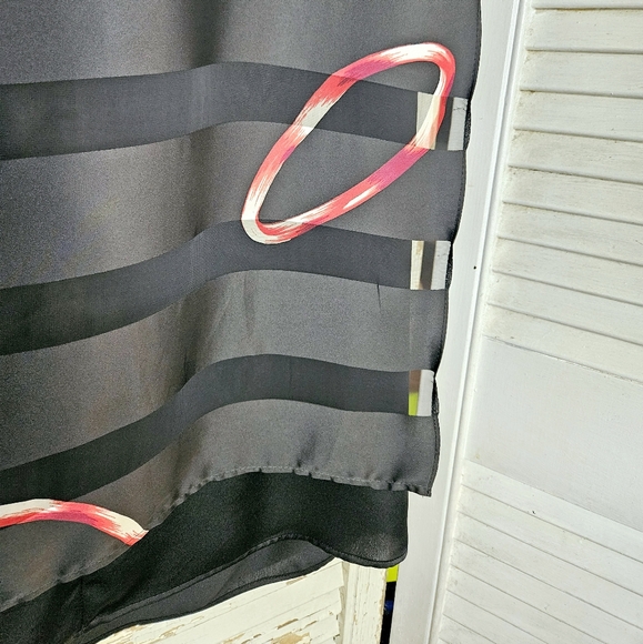 Vintage 90s sheer paneled ring print dress L - Picture 7 of 9